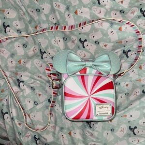 Disney Kids Minnie Mouse Candy Swirl Bag - Mint and Red